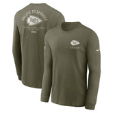 Kansas City Chiefs 2025 Salute to Service Sideline Long Sleeve T-Shirt - Olive - Nike