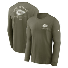 Kansas City Chiefs 2025 Salute to Service Sideline Long Sleeve T-Shirt - Olive - Nike