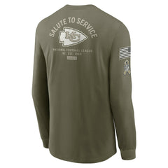Kansas City Chiefs 2025 Salute to Service Sideline Long Sleeve T-Shirt - Olive - Nike