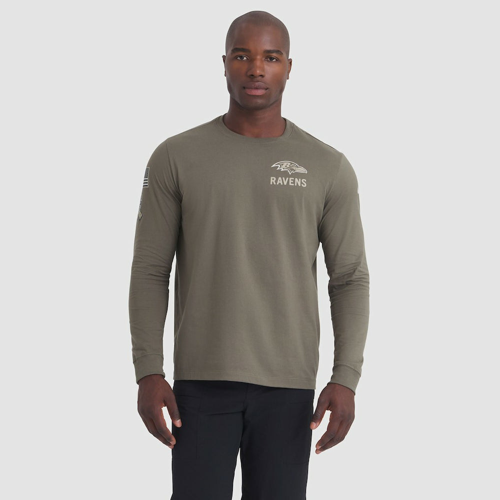 Baltimore Ravens 2025 Salute to Service Sideline Long Sleeve T-Shirt - Olive - Nike