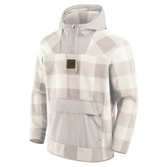 Detroit Lions Elements Plaid Polar Fleece Quarter-Zip Hoodie - Gray - Fanatics