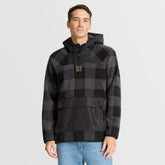 Chicago Bears Elements Plaid Polar Fleece Quarter-Zip Hoodie - Black - Fanatics