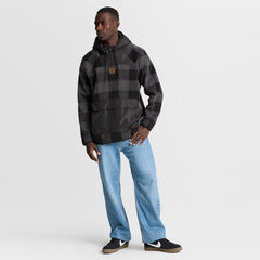 Green Bay Packers Elements Plaid Polar Fleece Quarter-Zip Hoodie - Black - Fanatics