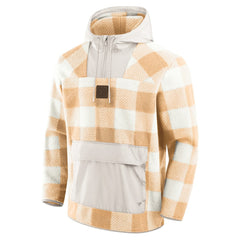 Pittsburgh Steelers Elements Plaid Polar Fleece Quarter-Zip Hoodie - Tan - Fanatics