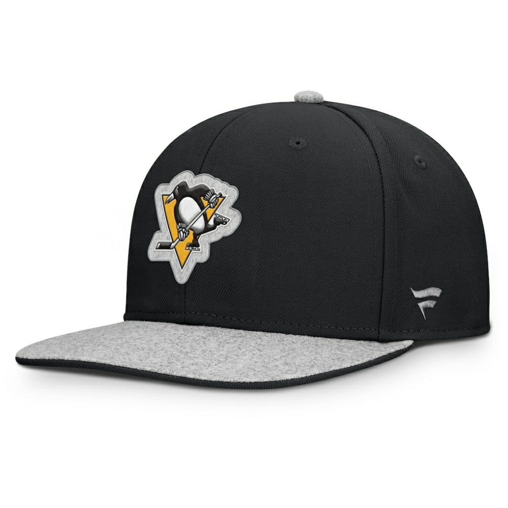 Pittsburgh Penguins Fanatics Fundamentals Loden Snapback Hat - Black | Fanatics sale