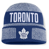 Toronto Maple Leafs Fanatics Fundamentals Shelter Cuffed Knit Hat - Blue/White | Fanatics Clearance