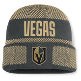 Vegas Golden Knights Fanatics Fundamentals Shelter Cuffed Knit Hat - Charcoal/Gold | Fanatics sale