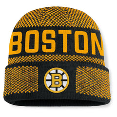 Boston Bruins Fanatics Fundamentals Shelter Cuffed Knit Hat - Black/Gold | Fanatics online