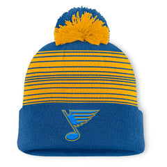 St. Louis Blues Fanatics Fundamental Spirit Cuffed Pom Knit Hat - Navy | Fanatics sale