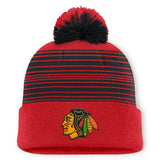 Chicago Blackhawks Fanatics Fundamental Spirit Cuffed Pom Knit Hat - Red | Fanatics Lifestyle