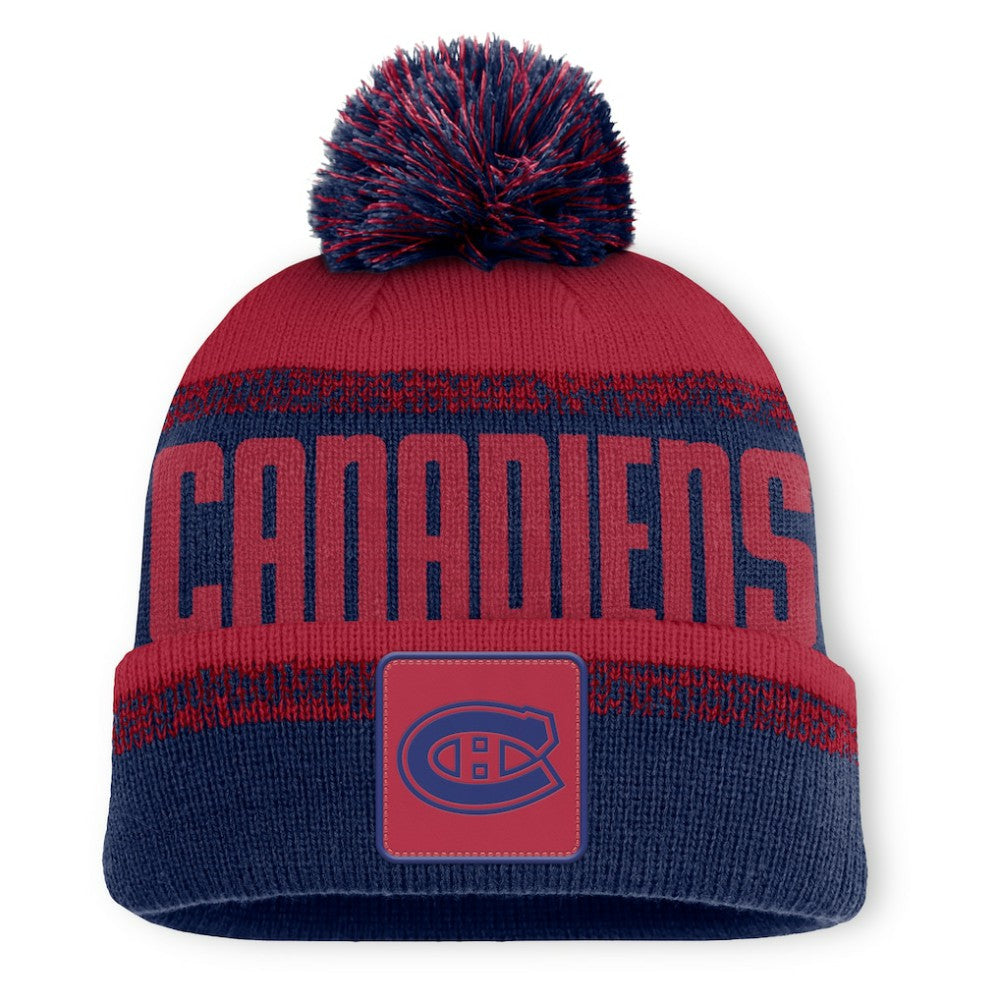 Montreal Canadiens Fanatics Fundamentals Thrive Cuffed Knit Hat with Pom - Navy/Red | Fanatics on sale