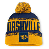 Nashville Predators Fanatics Fundamentals Thrive Cuffed Knit Hat with Pom - Gold/Navy | Fanatics Clearance