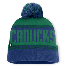 Vancouver Canucks Fanatics Fundamentals Thrive Cuffed Knit Hat with Pom - Blue/Green | Fanatics discount