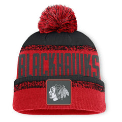 Chicago Blackhawks Fanatics Fundamentals Thrive Cuffed Knit Hat with Pom - Red/Black | Fanatics online