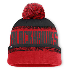 Chicago Blackhawks Fanatics Fundamentals Thrive Cuffed Knit Hat with Pom - Red/Black | Fanatics online