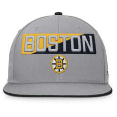 Boston Bruins Fanatics Fundamentals Duo Split Logo Snapback Hat - Gray | Fanatics sale