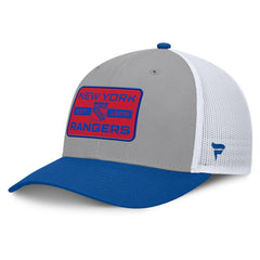 New York Rangers Fanatics Fundamental Adapt Trucker Adjustable Hat - Gray/Blue | Fanatics near me