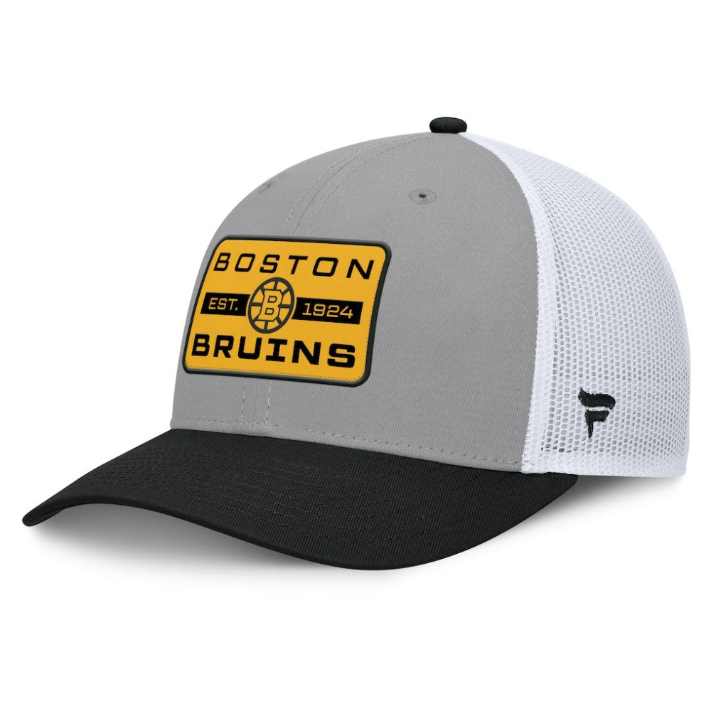 Boston Bruins Fanatics Fundamental Adapt Trucker Adjustable Hat - Gray/Black | Fanatics discount