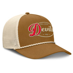 New Jersey Devils Fanatics Heritage Fetch A-Frame Trucker Adjustable Hat - Brown/Cream | Fanatics Clearance