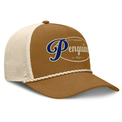Pittsburgh Penguins Fanatics Heritage Fetch A-Frame Trucker Adjustable Hat - Brown/Cream | Fanatics online