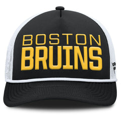 Boston Bruins Fanatics Heritage Dutch A-Frame Trucker Adjustable Hat - Black/White | Fanatics online