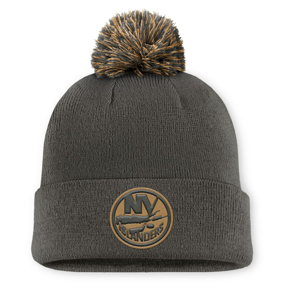 New York Islanders Fanatics Authentic Pro Military Appreciation Cuffed Knit Hat with Pom - Charcoal | Fanatics on sale