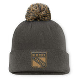 New York Rangers Fanatics Authentic Pro Military Appreciation Cuffed Knit Hat with Pom - Charcoal | Fanatics sale