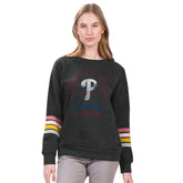 Philadelphia Phillies G-III 4Her by Carl Banks Women's Allana Stripe Pullover Sweatshirt Online
