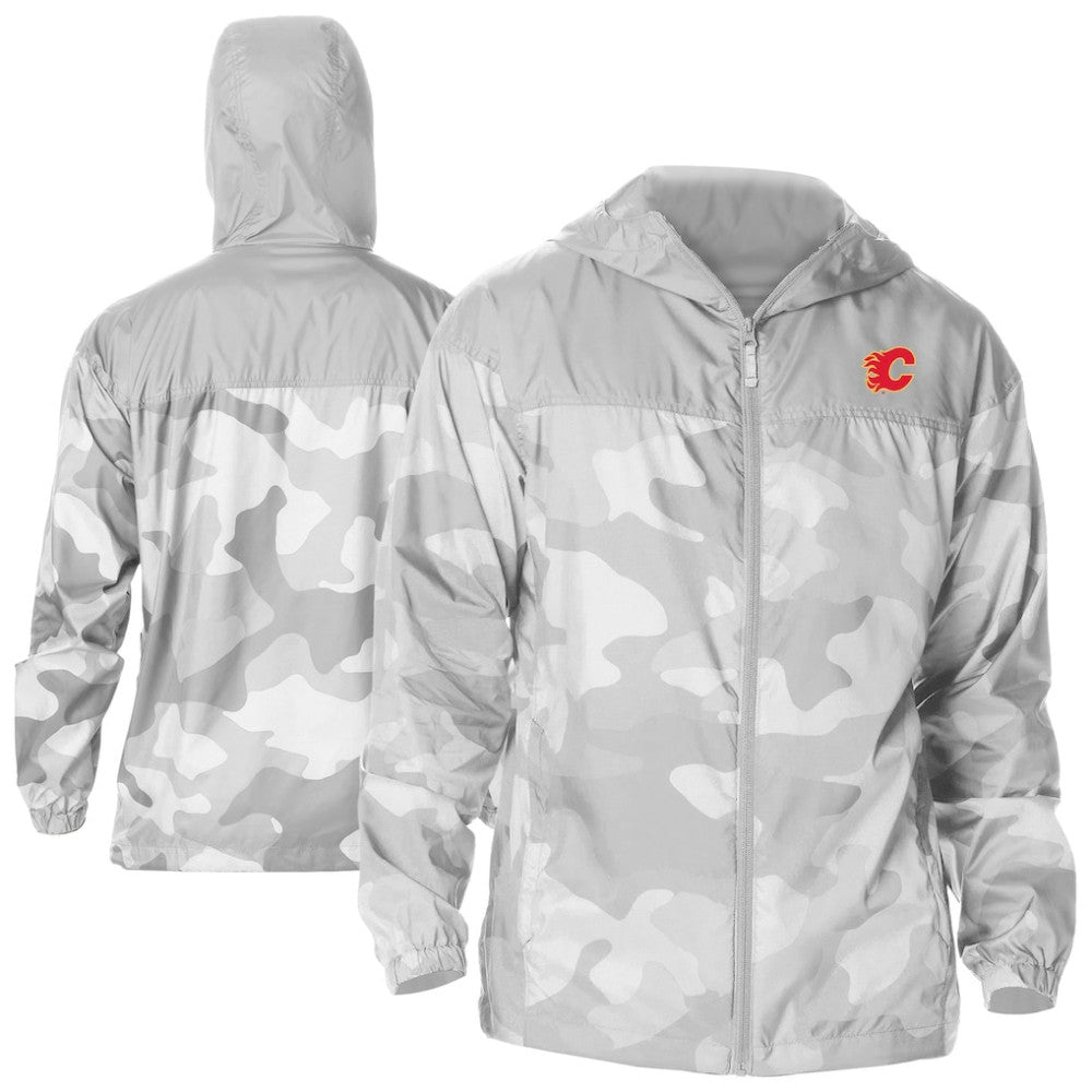 Calgary Flames Columbia Camo Flash Challenger Omni-Shade Full-Zip Hoodie Windbreaker - Gray | NHL discount