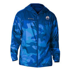 Edmonton Oilers Columbia Camo Flash Challenger Omni-Shade Full-Zip Hoodie Windbreaker - Royal | NHL on sale