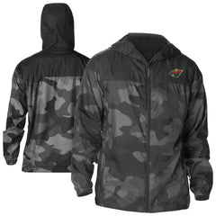 Minnesota Wild Columbia Camo Flash Challenger Omni-Shade Full-Zip Hoodie Windbreaker - Black | NHL on sale