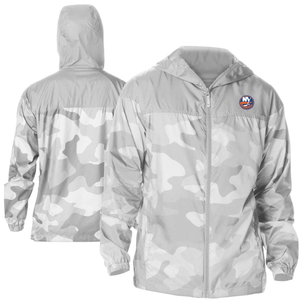 New York Islanders Columbia Camo Flash Challenger Omni-Shade Full-Zip Hoodie Windbreaker - Gray | NHL online
