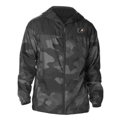 Philadelphia Flyers Columbia Camo Flash Challenger Omni-Shade Full-Zip Hoodie Windbreaker - Black | NHL Lifestyle