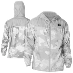Philadelphia Flyers Columbia Camo Flash Challenger Omni-Shade Full-Zip Hoodie Windbreaker - Gray | NHL near me