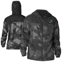 San Jose Sharks Columbia Camo Flash Challenger Omni-Shade Full-Zip Hoodie Windbreaker - Black | NHL online