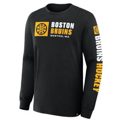 Boston Bruins Fanatics Goal Crease Legacy Long Sleeve T-Shirt - Black | Fanatics Lifestyle