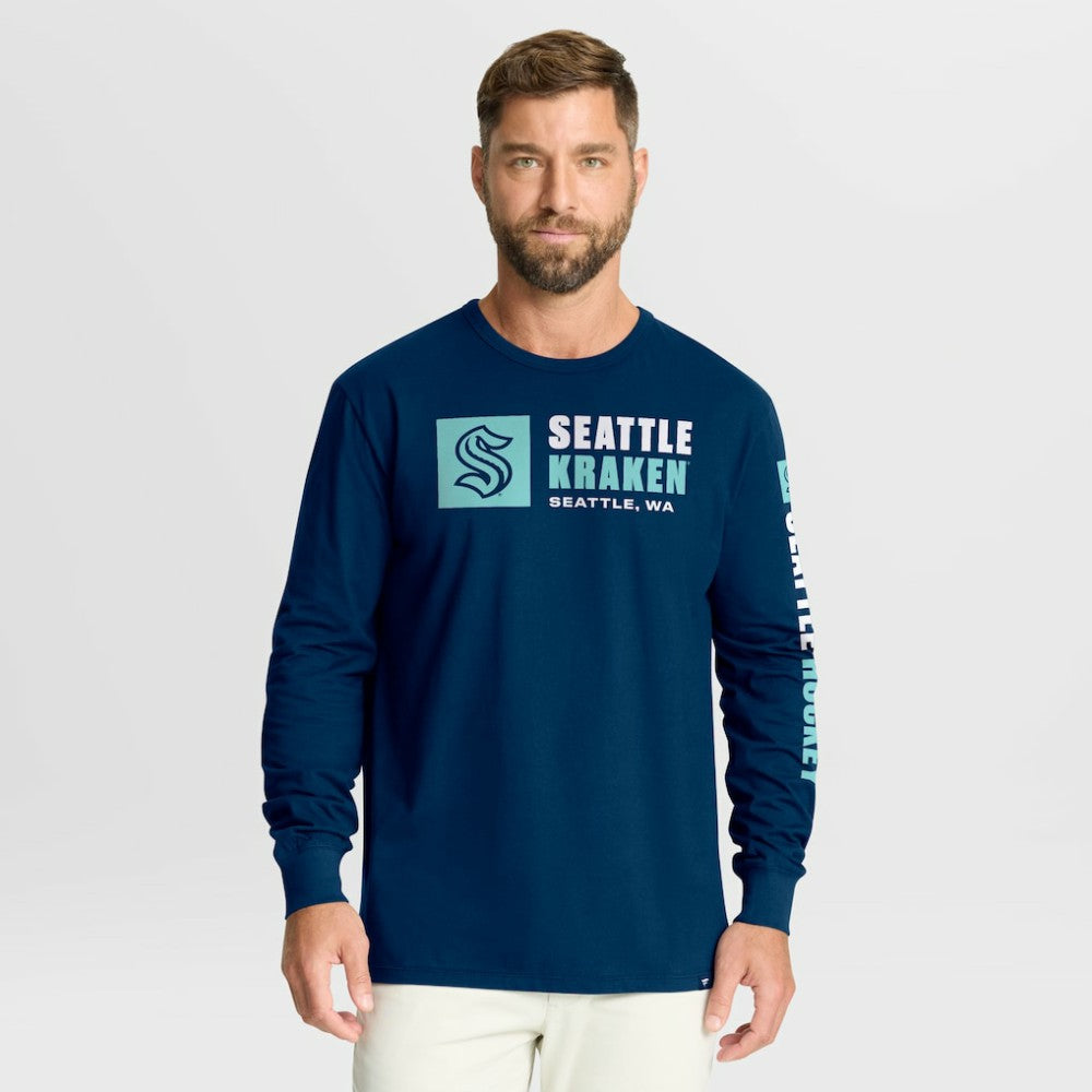 Seattle Kraken Fanatics Goal Crease Legacy Long Sleeve T-Shirt - Navy | Fanatics online