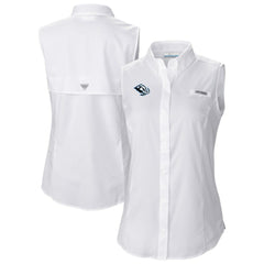 Utah Mammoth Columbia Women's Tamiami Omni-Shade Sleeveless Button-Up Shirt - White | NHL Clearance
