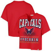 Alexander Ovechkin Washington Capitals '47 Women's Elation Name & Number Oversized Notch Neck T-Shirt - Red | 47 brand on sale