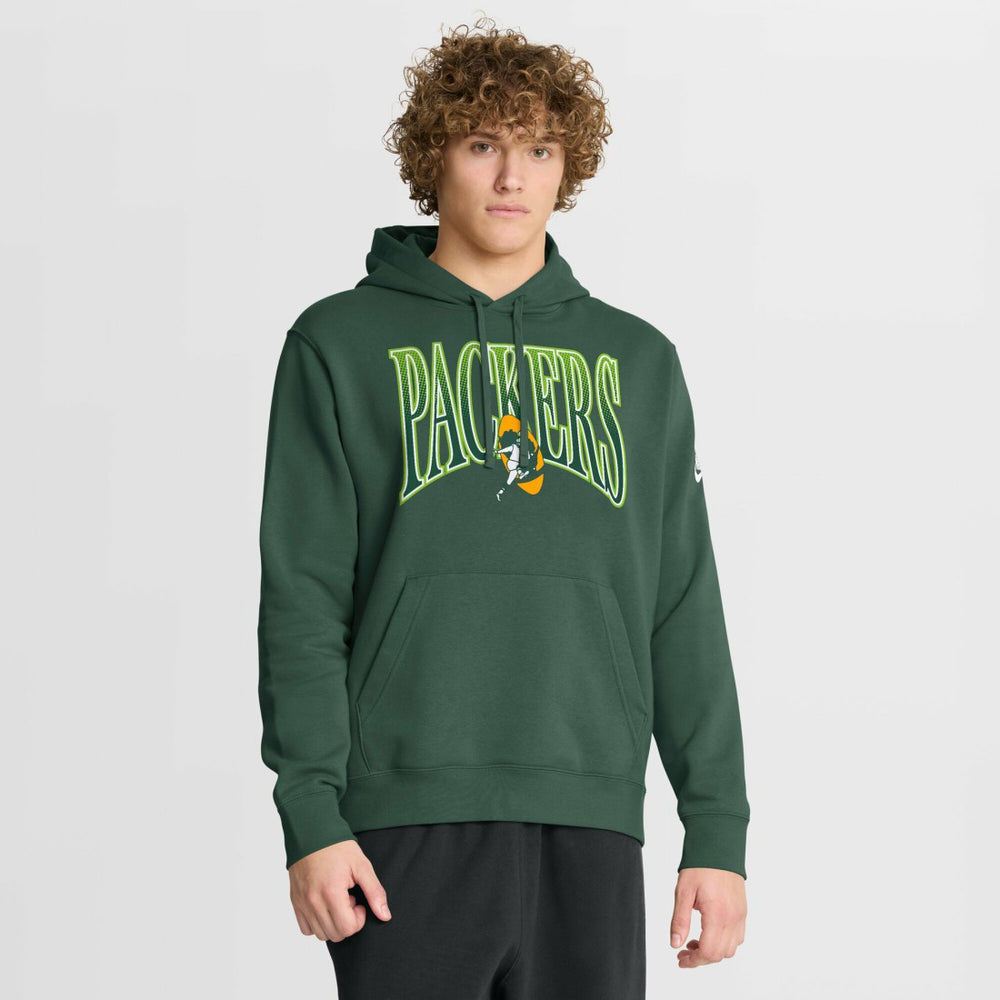 Green Bay Packers Full Blitz Club Fleece Pullover Hoodie - Green - Nike
