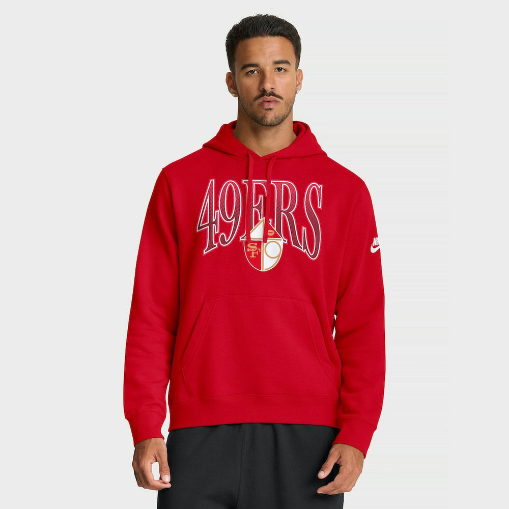San Francisco 49ers Full Blitz Club Fleece Pullover Hoodie - Scarlet - Nike