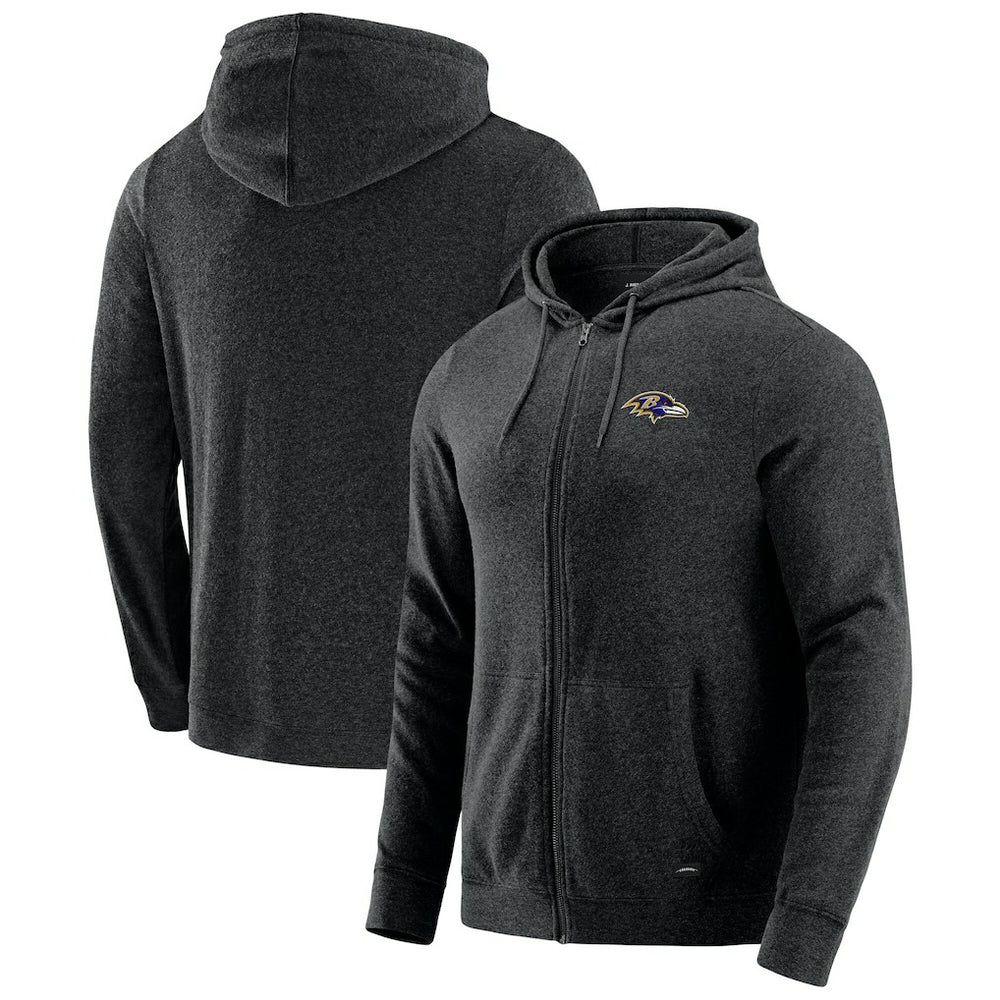 Baltimore Ravens J. Palmer Players Lounge Tri-Blend Full-Zip Hoodie - Dark Heather Gray - NFL