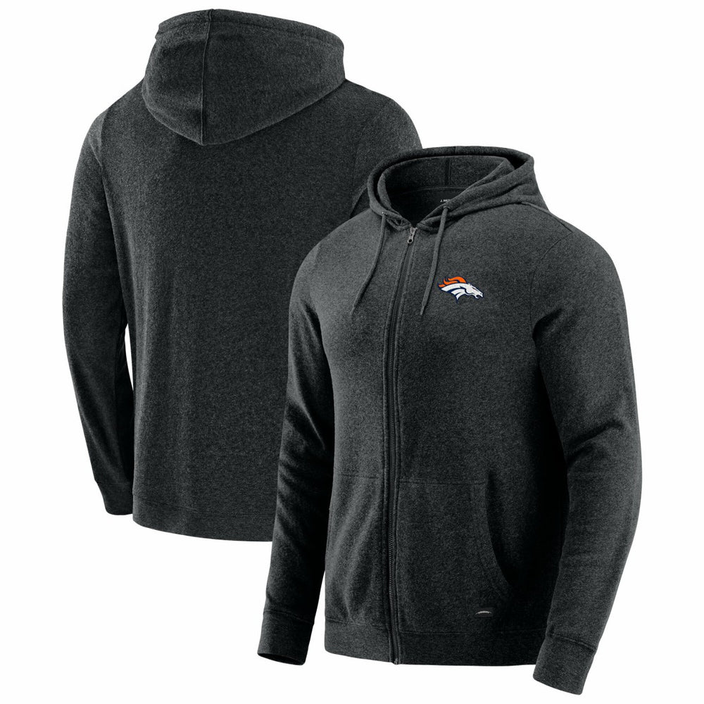 Denver Broncos J. Palmer Players Lounge Tri-Blend Full-Zip Hoodie - Dark Heather Gray - NFL