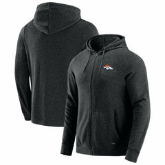 Denver Broncos J. Palmer Players Lounge Tri-Blend Full-Zip Hoodie - Dark Heather Gray - NFL
