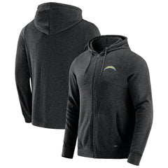 Los Angeles Chargers J. Palmer Players Lounge Tri-Blend Full-Zip Hoodie - Dark Heather Gray - NFL