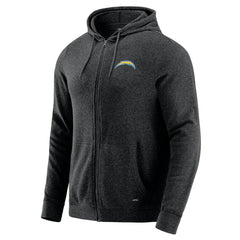 Los Angeles Chargers J. Palmer Players Lounge Tri-Blend Full-Zip Hoodie - Dark Heather Gray - NFL