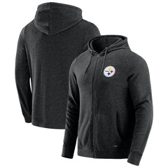 Pittsburgh Steelers J. Palmer Players Lounge Tri-Blend Full-Zip Hoodie - Dark Heather Gray - NFL
