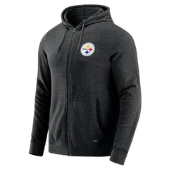 Pittsburgh Steelers J. Palmer Players Lounge Tri-Blend Full-Zip Hoodie - Dark Heather Gray - NFL