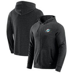 Miami Dolphins J. Palmer Players Lounge Tri-Blend Full-Zip Hoodie - Dark Heather Gray - NFL
