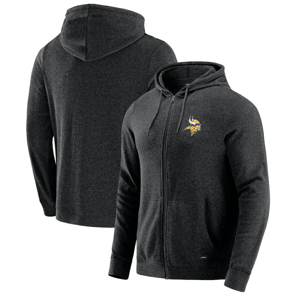 Minnesota Vikings J. Palmer Players Lounge Tri-Blend Full-Zip Hoodie - Dark Heather Gray - NFL